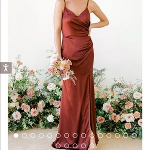 Revelry Rory Satin dress in Rose Quartz
